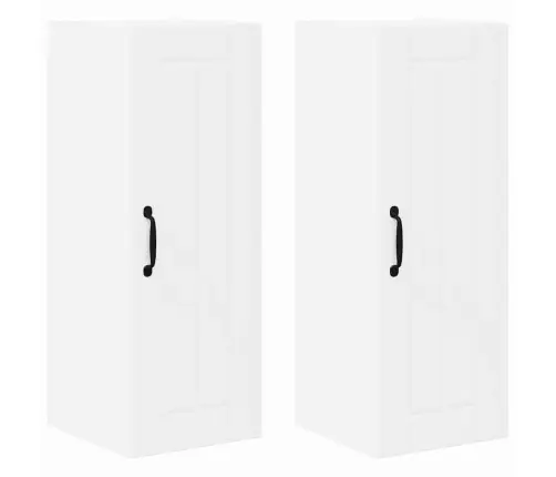 Virtuvės Spintelė 2 Pcs Balta 30 X 31 X 80 Cm Apdirbta Mediena