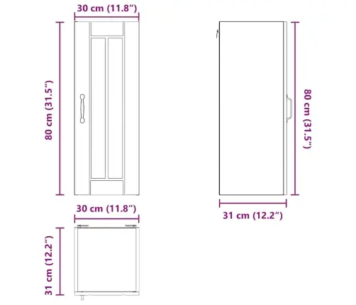 Virtuvės Spintelė Pilkas Sonoma 30 X 31 X 80 Cm