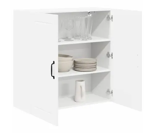 Virtuves Sienas Skapītis Ar Plauktu Augsta Spīduma Baltā Krāsa Vidaxl