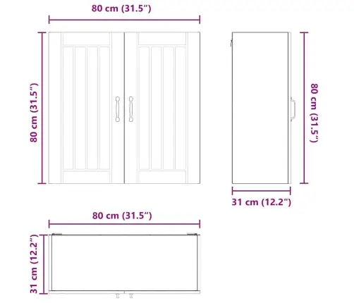 Virtuvės Spintelė Amatininkų Ąžuolas 80 X 31 X 80 Cm