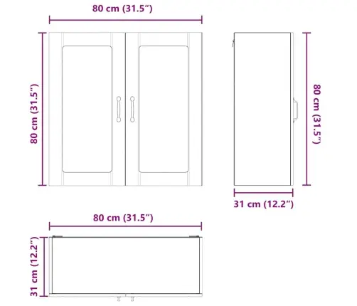 Köögikapp Valge 80 X 31 X 80 Cm Tehispuit