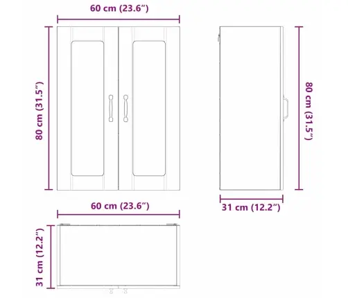 Virtuves Sienas Skapītis Ar Plauktu Balts 60 X 31 X 80 Cm Vidaxl
