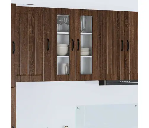 Virtuves Sienas Skapītis Ar Plauktu Brūns Ozols 60 X 31 X 80 Cm Vidaxl