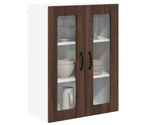 Virtuves Sienas Skapītis Ar Plauktu Brūns Ozols 60 X 31 X 80 Cm Vidaxl