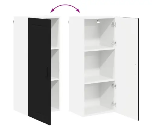 Seinakapp Kööki Riiuliga Must 40 X 31 X 100 Cm Tehispuit