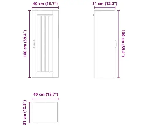Seinakapp Kööki Riiuliga Must 40 X 31 X 100 Cm Tehispuit