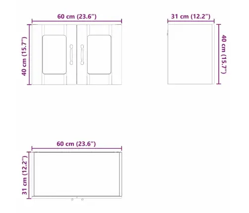 Virtuvės Sieninė Spintelė Su Lentyna Juoda 60 X 31 X 40 Cm