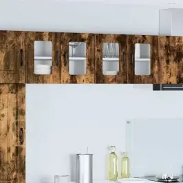 Virtuvės Sieninė Spintelė 2 Pcs Rūkyta Ąžuolas 60 X 31 X 40 Cm