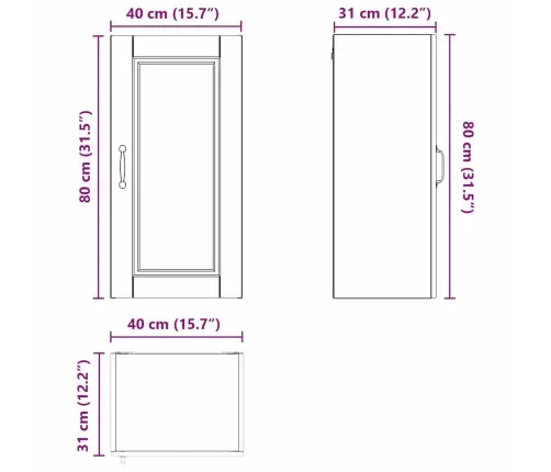 Virtuves Sienas Skapītis Ar Plauktu Melna 40 X 31 X 80 Cm Vidaxl