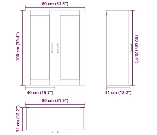 Virtuves Sienas Skapītis Ar Plauktu Balts 80 X 31 X 100 Cm Vidaxl