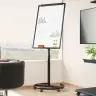 Magnētiskā Tāfele Ar Riteni Balta Un Melna 62 X 62 X 195 Cm Eps Vidaxl