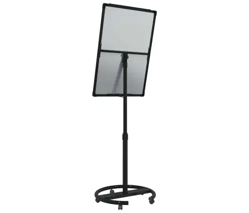 Magnētiskā Tāfele Ar Riteni Balta Un Melna 62 X 62 X 195 Cm Eps Vidaxl