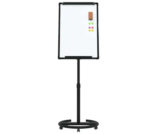 Magnētiskā Tāfele Ar Riteni Balta Un Melna 62 X 62 X 195 Cm Eps Vidaxl