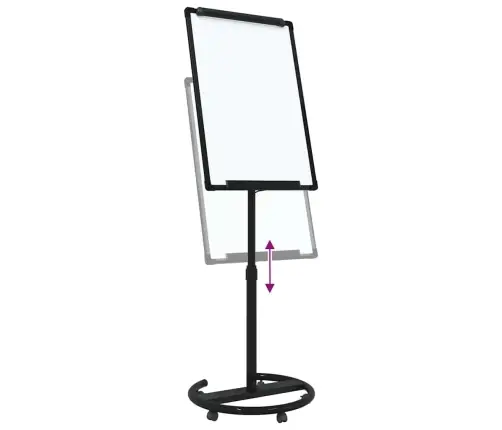 Magnētiskā Tāfele Ar Riteni Balta Un Melna 62 X 62 X 195 Cm Eps Vidaxl