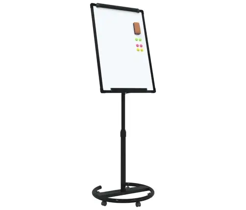 Magnētiskā Tāfele Ar Riteni Balta Un Melna 62 X 62 X 195 Cm Eps Vidaxl