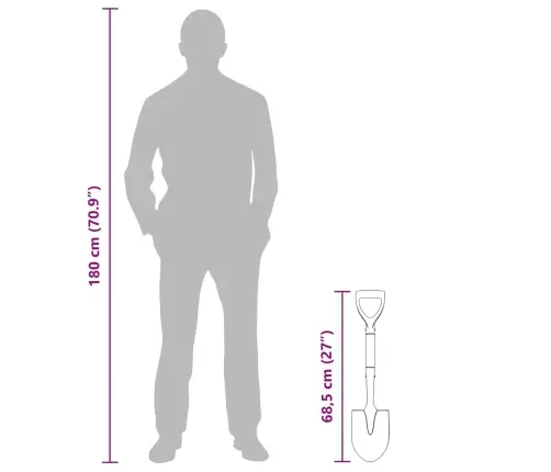 Labidas Must 68,5 Cm Võimsalt Kaetud Teras Ja Tugev Puit