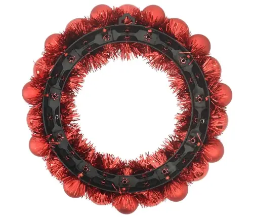 Ziemassvētku Bumbu Vainagi 2 Pcs Sarkana 33 X 33 X 7 Cm Vidaxl