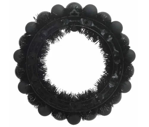 Kalėdų Kamuoliukų Vainikai 2 Pcs Juoda 33 X 33 X 7 Cm