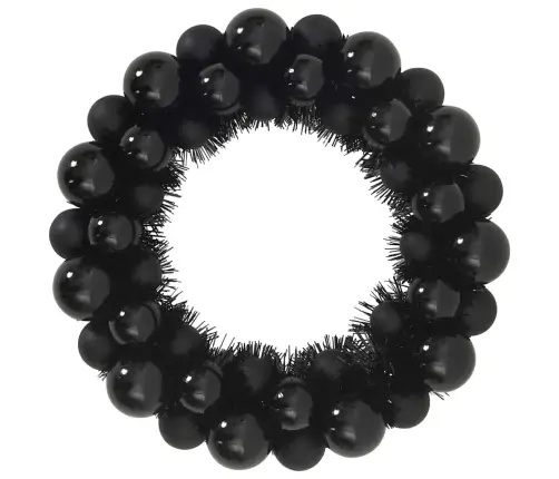 Kalėdų Kamuoliukų Vainikai 2 Pcs Juoda 33 X 33 X 7 Cm