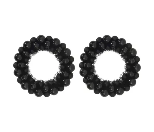 Kalėdų Kamuoliukų Vainikai 2 Pcs Juoda 33 X 33 X 7 Cm