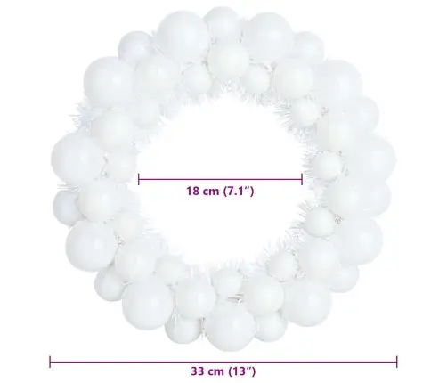 Ziemassvētku Bumbu Vainagi 2 Pcs Balts 33 X 33 X 7 Cm Vidaxl