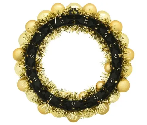 Ziemassvētku Bumbu Vainagi 2 Pcs Zelts 33 X 33 X 7 Cm Vidaxl