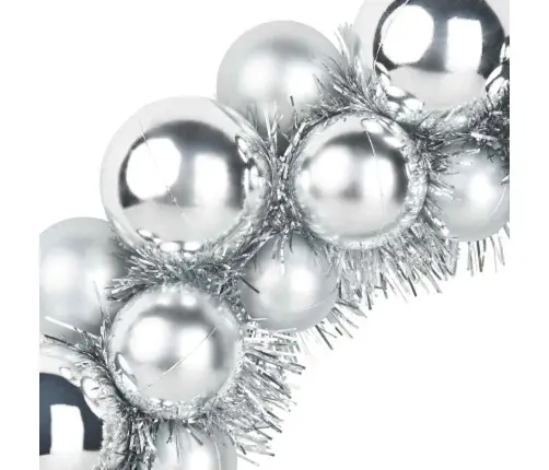 Kalėdų Kamuoliukų Vainikai 2 Pcs Sidabro 33 X 33 X 7 Cm