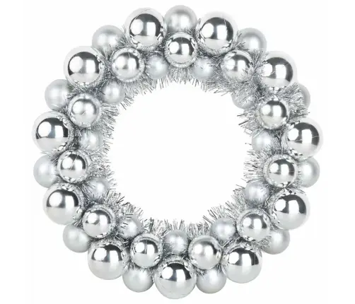 Kalėdų Kamuoliukų Vainikai 2 Pcs Sidabro 33 X 33 X 7 Cm