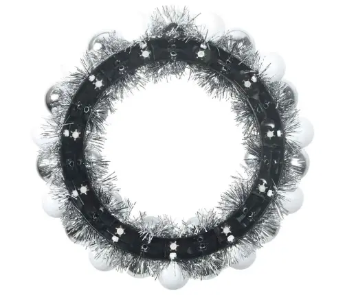 Ziemassvētku Bumbu Vainagi 2 Pcs Balts Un Sudrabs Vidaxl