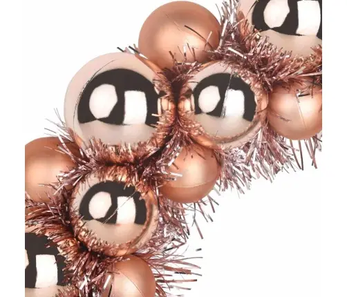 Jõulupallide Pärjad 2 Pcs Roosa Kuld 33 X 33 X 7 Cm Polüstüreen