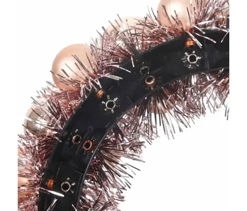 Jõulupallide Pärjad 2 Pcs Roosa Kuld 33 X 33 X 7 Cm Polüstüreen