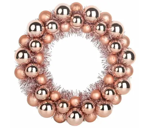 Jõulupallide Pärjad 2 Pcs Roosa Kuld 33 X 33 X 7 Cm Polüstüreen