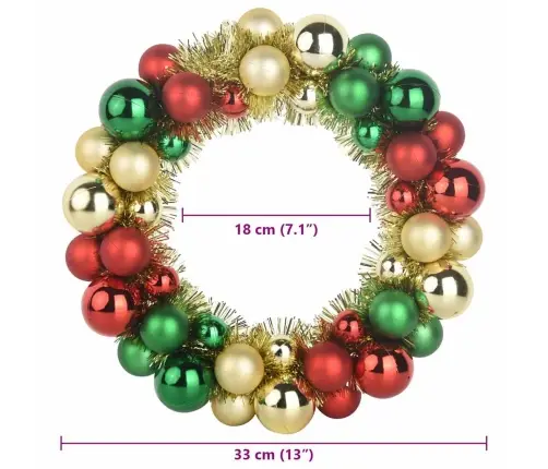 Jõulupallide Pärjad 2 Pcs Mitmevärviline 33 X 33 X 7 Cm