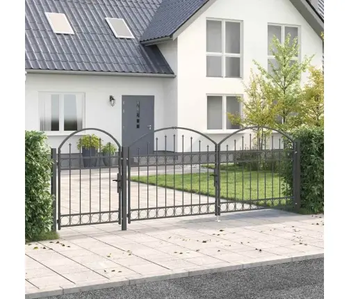 Sodo Tvorelės Vartai Su Arkiniu Viršumi Pilka 4 X 1,25 M