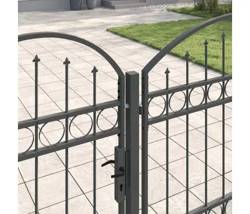 Sodo Tvorelės Vartai Su Arkiniu Viršumi Pilka 4 X 1,25 M