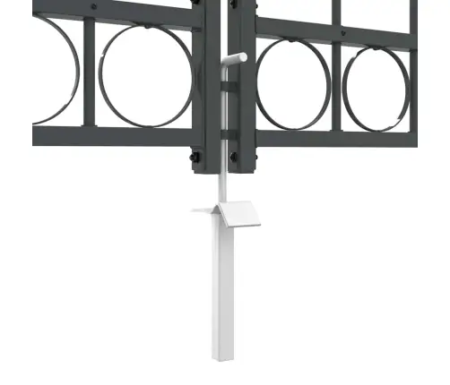 Dārza Žoga Vārti Ar Arkveida Augšu Pelēka 400 X 100 Cm Tērauds Vidaxl