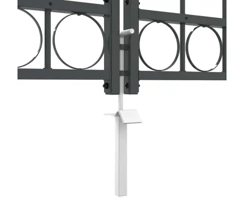 Dārza Žoga Vārti Ar Arkveida Augšu Pelēka 400 X 125 Cm Tērauds Vidaxl