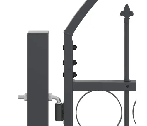 Dārza Žoga Vārti Ar Arkveida Augšu Pelēka 500 X 75 Cm Tērauds Vidaxl