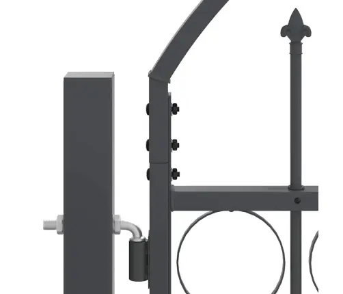 Dārza Žoga Vārti Ar Arkveida Augšu Pelēka 500 X 100 Cm Tērauds Vidaxl