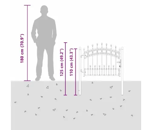 Žoga Vārti Ar Speara Augšdaļu Pelēka 103 X 75 Cm Tērauds Vidaxl