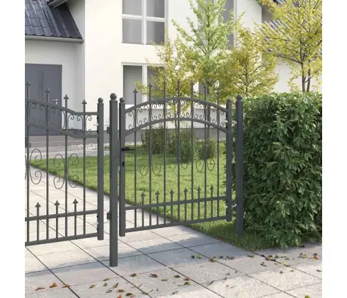 Žoga Vārti Ar Speara Augšdaļu Pelēka 103 X 100 Cm Tērauds Vidaxl