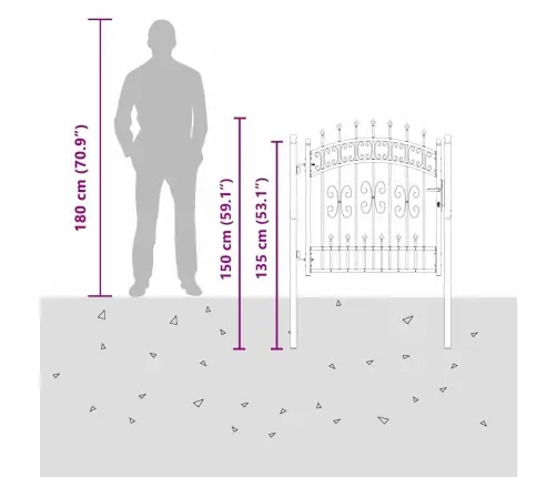 Žoga Vārti Ar Speara Augšdaļu Pelēka 103 X 100 Cm Tērauds Vidaxl