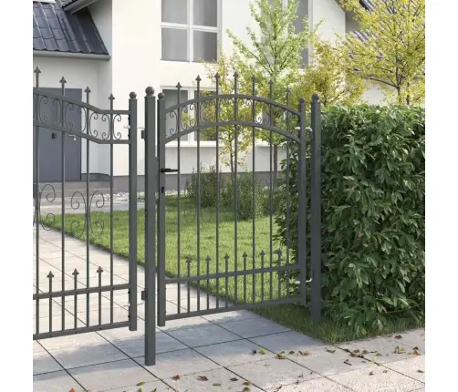 Žoga Vārti Ar Speara Augšdaļu Pelēka 103 X 125 Cm Tērauds Vidaxl