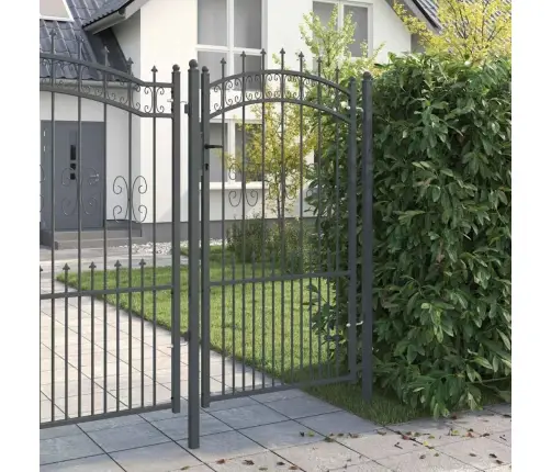 Žoga Vārti Ar Speara Augšdaļu Pelēka 103 X 175 Cm Tērauds Vidaxl