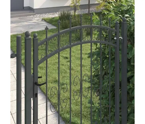 Žoga Vārti Ar Speara Augšdaļu Pelēka 103 X 175 Cm Tērauds Vidaxl