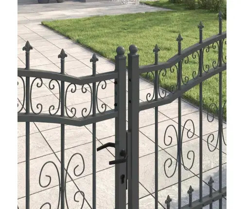 Tvora Su Kalas Ant Viršaus Pilka 305 X 100 Cm Plienas