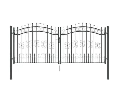 Žoga Vārti Ar Speara Augšdaļu Pelēka 305 X 125 Cm Tērauds Vidaxl