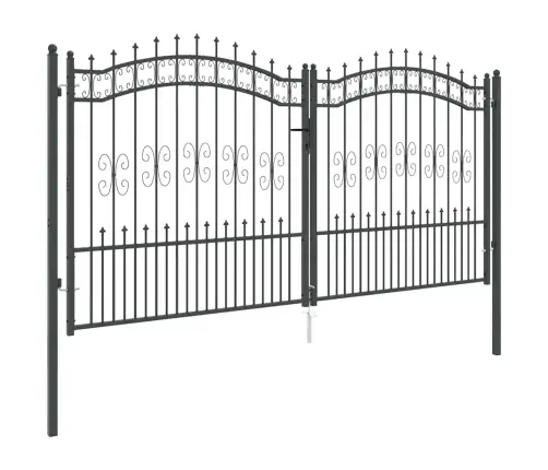 Tvora Su Kalas Ant Viršaus Pilka 305 X 150 Cm Plienas