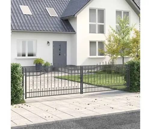 Tvora Su Kalas Ant Viršaus Pilka 404 X 100 Cm Plienas