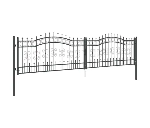 Tvora Su Kalas Ant Viršaus Pilka 404 X 100 Cm Plienas